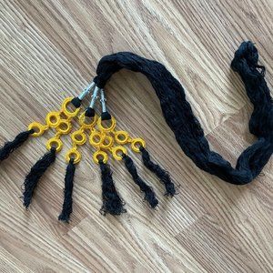 Paranda Women Hair Braided Black/Yellow Parandi Hair Accessory Traditional Hair